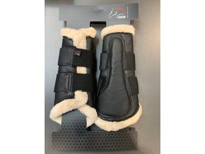 Gamaše drezúrne Comfort Premium HKM, s barančekom, pár, čierne