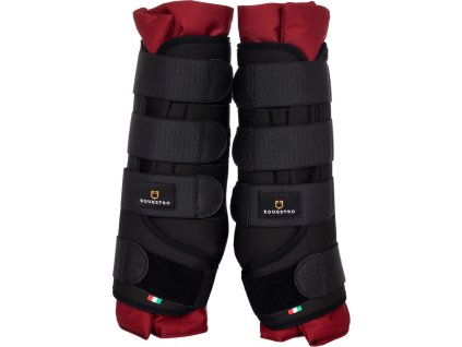 Gamaše stajňové Equestro, pár, black/burgundy