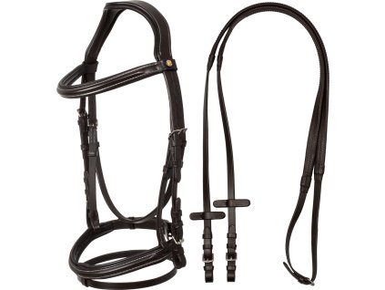 Uzdečka Raised & Padded Equestro, tmavohnedá