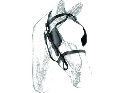 Uzdečka k postroju s klapkami Umbria Equitazione, čierna