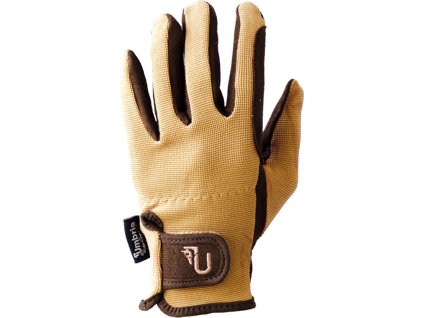Rukavice jazdecké Amara Umbria Equitazione, detské, beige/brown