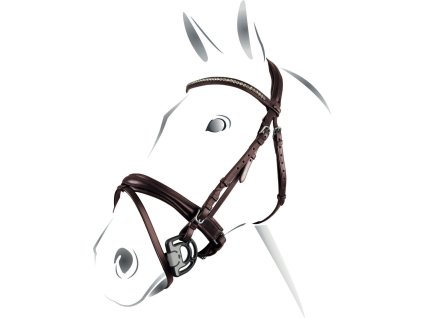 Uzdečka Crank Equestro, hnedá