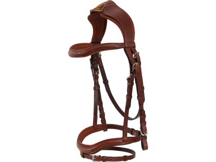 Uzdečka kožená Amazzone Acavallo, cognac
