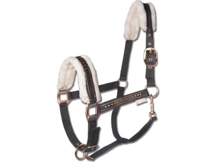 Ohlávka s barančekom Elegant Waldhausen, black/rosegold