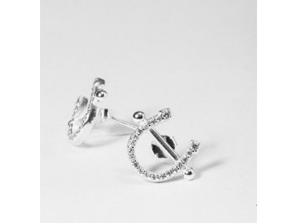 Náušnice podkovičky PS of Sweden, silver