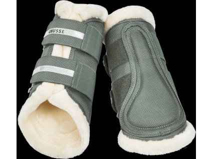Gamaše drezúrne Cozy BUSSE, s barančekom, pár, sage grey