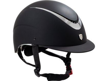 Prilba jazdecká Galaxy Shiny Equestro, black/silver shiny