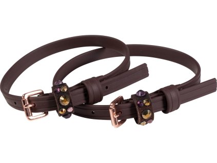 Remienky k šporniam Rosegold Glamour HKM, dark brown
