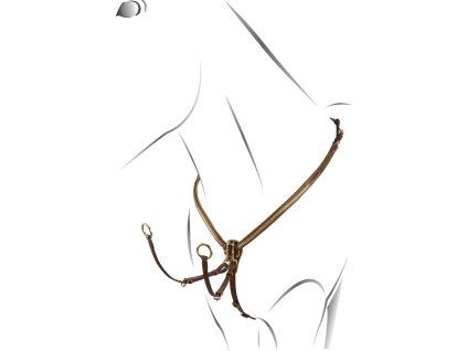 Poprsník kožený Brass Clincher Equestro, cognac