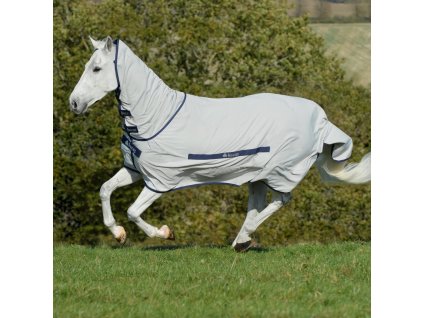 Deka proti hmyzu Sweet Itch Bucas, s krkom, silver/navy