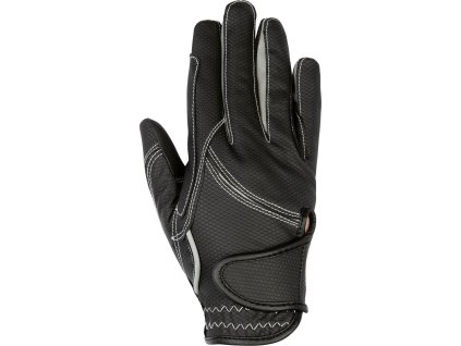 Rukavice jazdecké Fashion HKM, black/grey