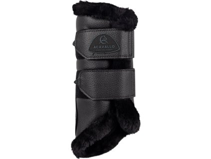 Gamaše predné Synthetic Fur Acavallo, drezúrne, s barančekom, pár, čierne