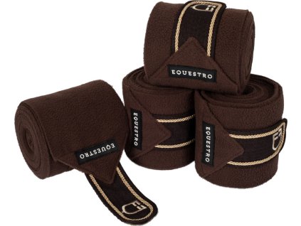 Bandáže fleecové Diamond Equestro, 4 ks, 2,9 m, pony, hnedé