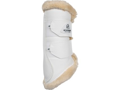 Gamaše predné Synthetic Fur Acavallo, drezúrne, s barančekom, pár, biele