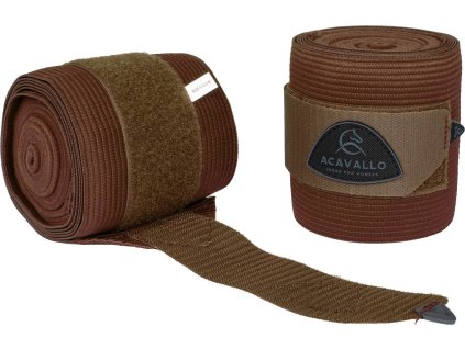 Bandáže elastické Acavallo, pár, 3,8 m, hnedé