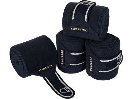 Bandáže fleecové Diamond Equestro, 4 ks, 3,8 m, navy