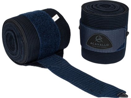 Bandáže elastické Acavallo, pár, 3,8 m, navy