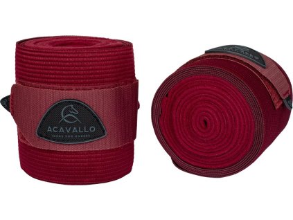 Bandáže elastické Acavallo, pár, 3,8 m, burgundy
