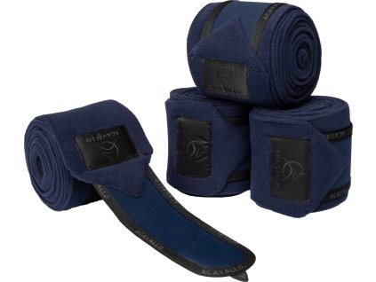 Bandáže fleecové Acavallo, 4 ks, 3,8 m, deep blue/black