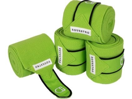 Bandáže fleecové White Trim Equestro, 4 ks, 2,9 m, pony, lime/black