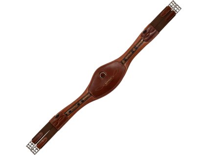 Podbrušník z teľacej kože, nylonu a gélu Acavallo, anatomický, cognac