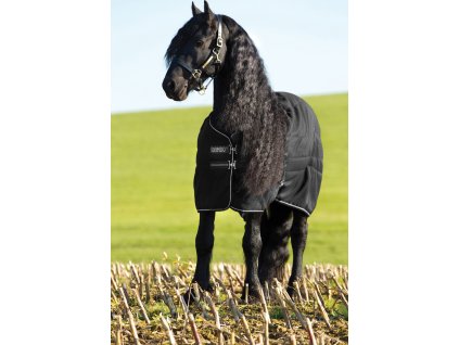 Deka stajňová Rambo, hladká podšívka, 100 g, black/black & silver