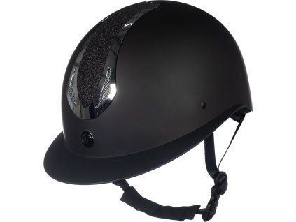 Prilba jazdecká Illusion HKM, black/shiny silver