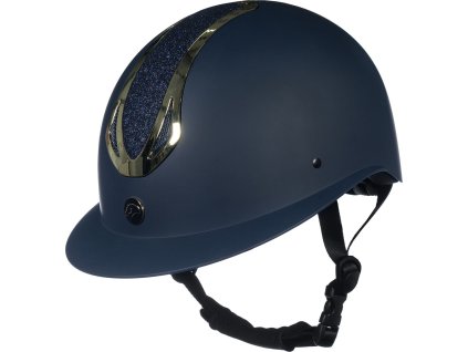 Prilba jazdecká Illusion HKM, deep blue/gold