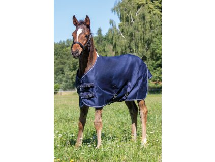 Deka výbehová Professional HKM, s fleecom, pre žriebätá, deep blue