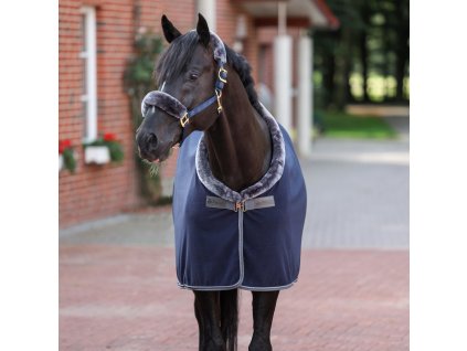 Deka odpocovacia Show-Line Bucas, s fleecom, 400 g, navy/grey