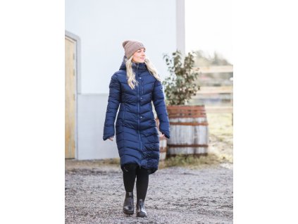 Kabát zimný jazdecký Nordic UHIP, dámsky, mood indigo blue