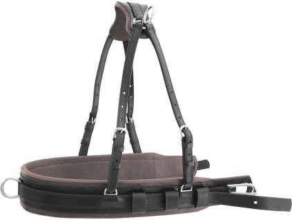 Poprsník k postroju pre jednozáprah Luxury Umbria Equitazione, čierny