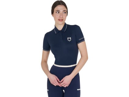 Tričko polo Equestro, dámske, navy blazer/antique white