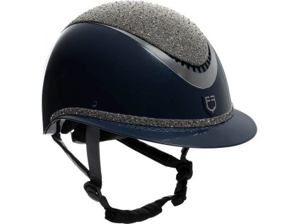 Prilba jazdecká Luxury Equestro, navy/silver