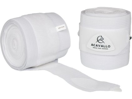 Bandáže elastické Acavallo, pár, 3,8 m, biele