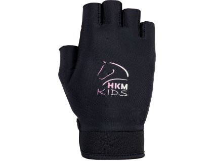 Rukavice jazdecké pre Hobby horse HKM, black/grey