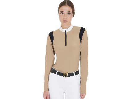Tričko na preteky Jersey Equestro, dámske, beige