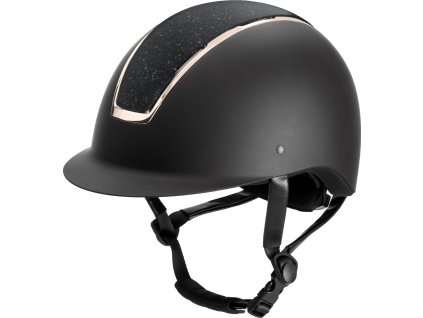 Prilba jazdecká s trblietkami Comfort Jewel USG, black/rosegold