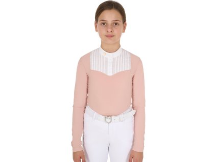 Tričko súťažné Rhinestone EQUESTRO, dievčenské, cameo rose