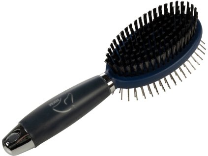 Kefa na hrivu a chvost HKM, dvojité použitie, s gélovou rukoväťou, deep blue/black