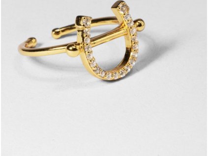 Prsteň podkovička PS of Sweden, gold