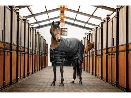 Deka stajňová Easy-Layer Plus Horseware, 400 g, black/black & silver
