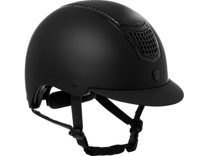 Prilba jazdecká Eclipse Plain Matt Carbon Equestro, čierna