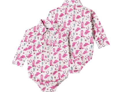 Body Cow girl Stars & Stripes, white/pink