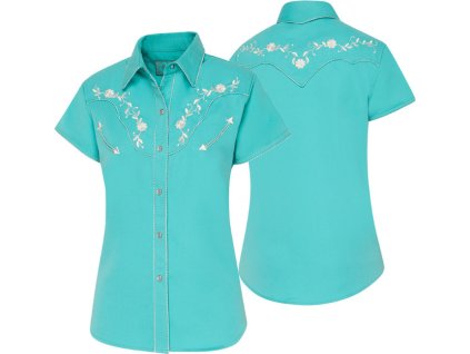Košeľa westernová Avery Stars & Stripes, turquoise