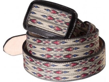 Opasok kožený WG-111 Stars & Stripes, beige/red/blue