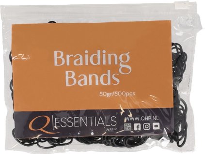 Gumičky do hrivy Q-essentials, čierne