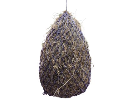 Sieť na seno Melange HKM, 105 cm, oká 5x5 cm, navy/rose