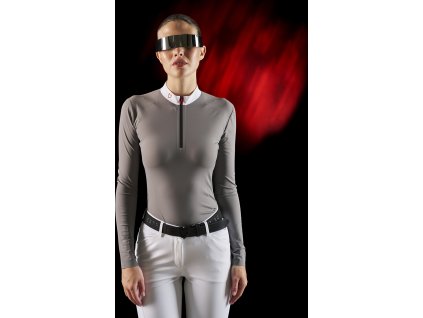 Tričko súťažné RiderTech Equestro, s dlhým rukávom, dámske, mockingbird