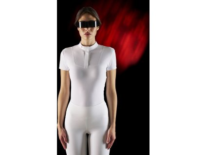 Tričko súťažné RiderTech Equestro, s krátkym rukávom, dámske, biele